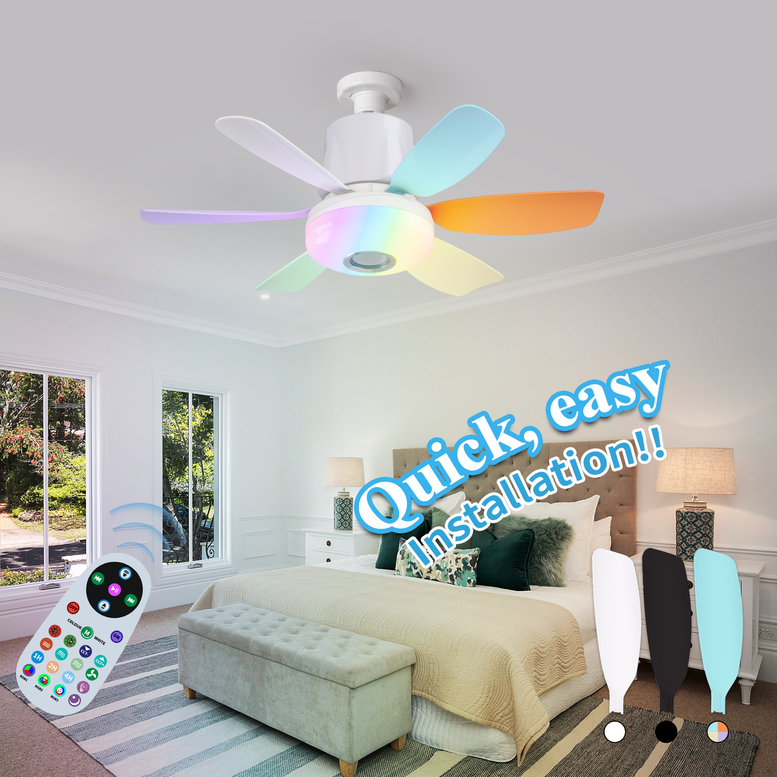 LEC020 Color-RGB MUSIC FAN LIGHT