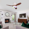 LEC016 White Wood Grain-RGB MUSIC FAN LIGHT