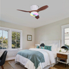 LEC016 White Wood Grain-RGB MUSIC FAN LIGHT