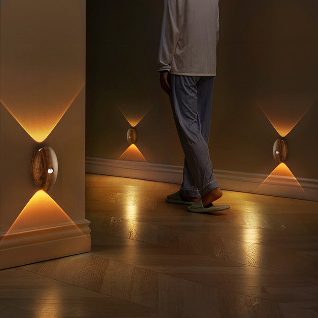 SWL002 black walnut color-SENSOR WALL LAMP