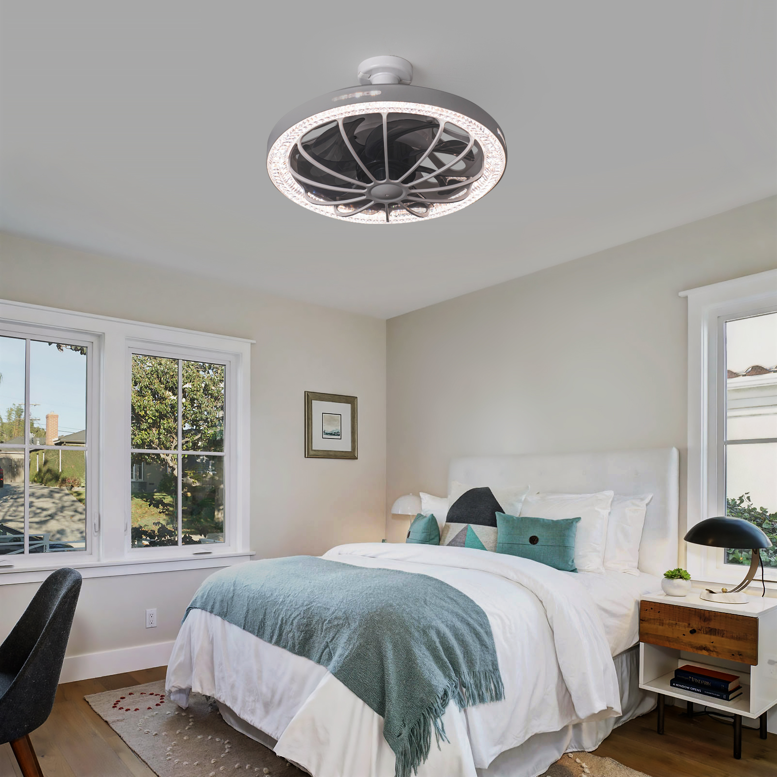 LEC019 Grey-LED FAN LIGHT