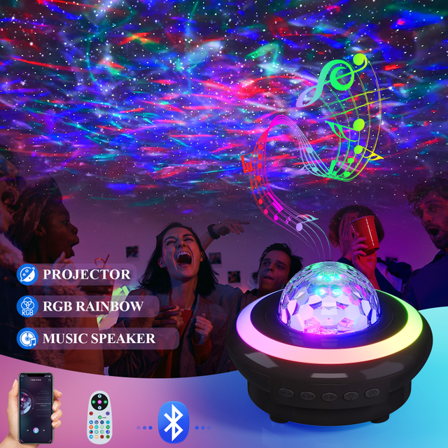 SSL002 Black-RGB MUSIC PROJECTION LIGHTS