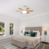 LEC020 White Wood Grain-LED Fan Light