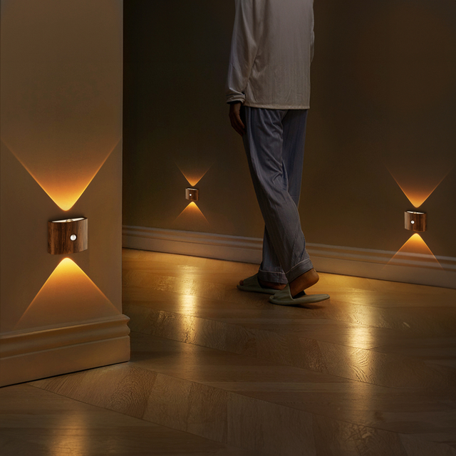 SWL003 black walnut color-SENSOR WALL LAMP