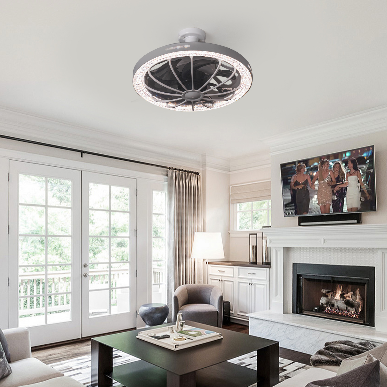 LEC019 Grey-LED FAN LIGHT
