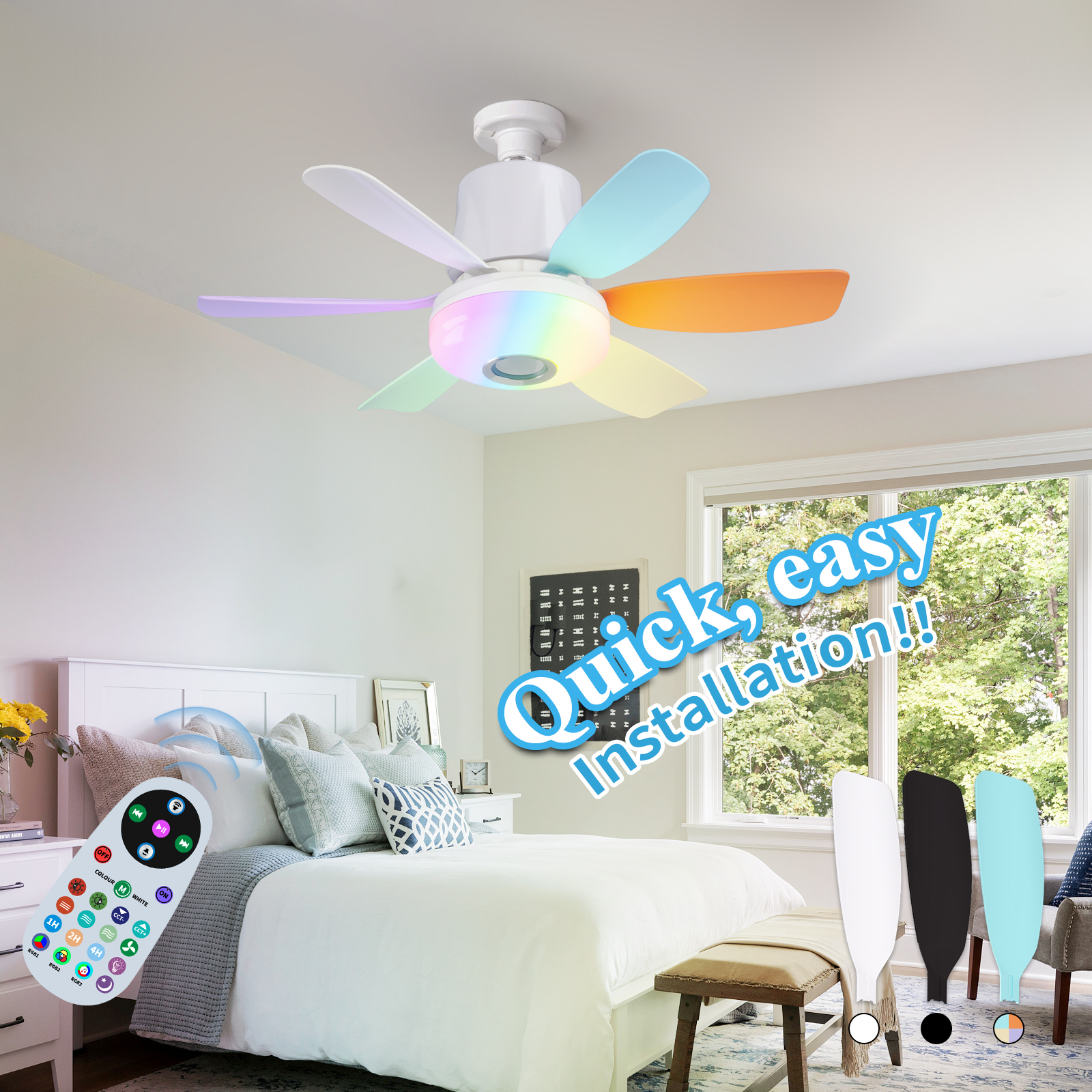 LEC020 Color-RGB MUSIC FAN LIGHT