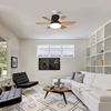 LEC020 Black Wood Grain-LED FAN LIGHT